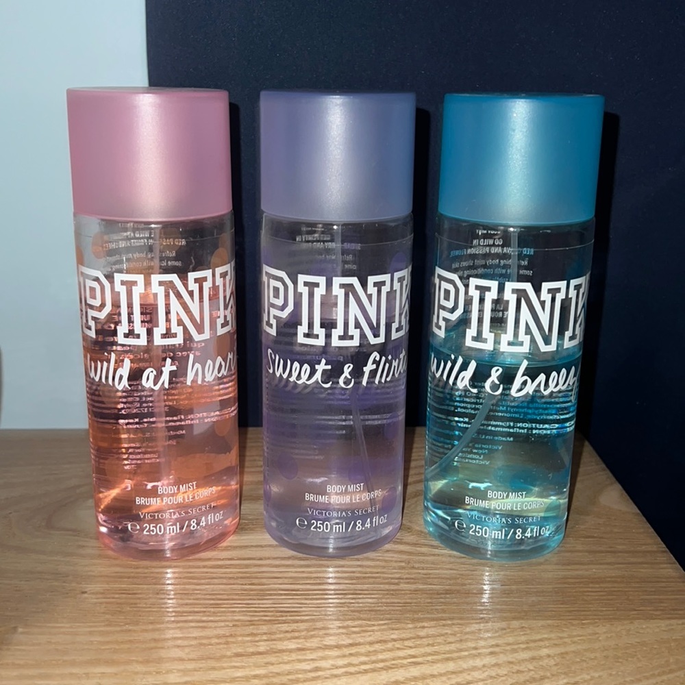 Pink body sprays